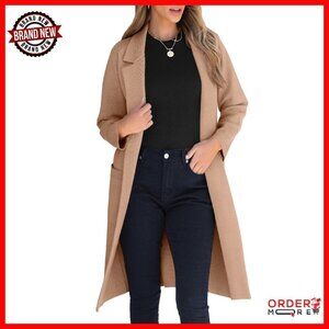 Oversized Knit Cardigan with Lapel, Long Sleeve Sweater for Fall Winter